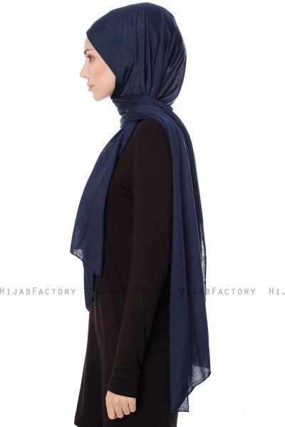 Seda - Navy Blue Jersey Hijab - Ecardin