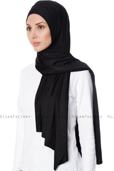 Seda - Black Jersey Hijab - Ecardin
