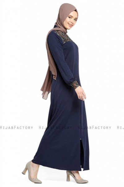 Selda - Navy Blue Abaya - Miss Cazibe