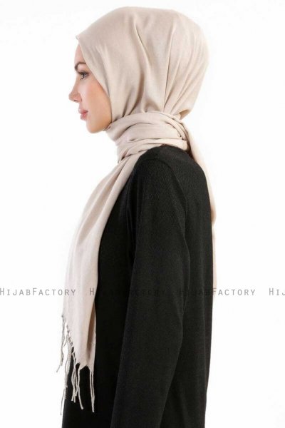 Selin Ljus Taupe Pashmina Hijab Sjal Özsoy 160282-4