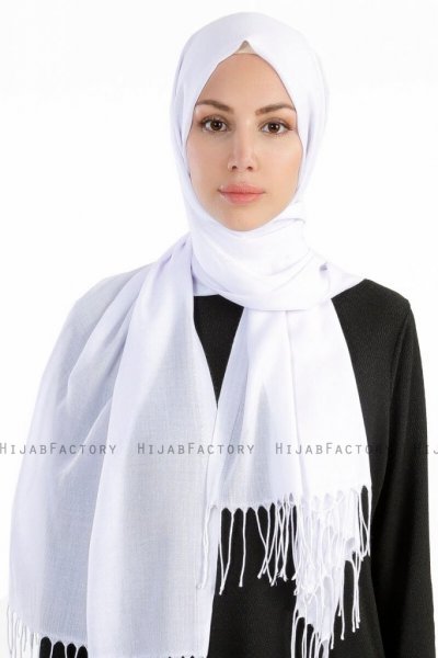 Selin Vit Pashmina Hijab Sjal Özsoy 160240-1