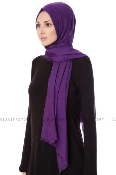 Selma - Deep Violet Plain Color Hijab - Gülsoy