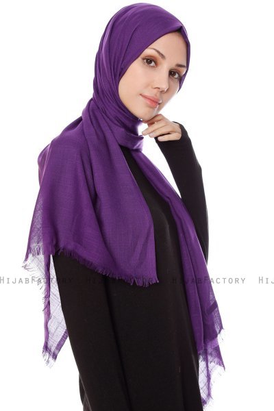 Selma - Deep Violet Plain Color Hijab - Gülsoy