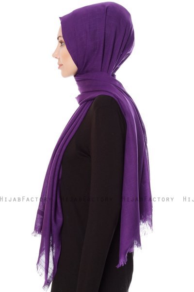 Selma - Deep Violet Plain Color Hijab - Gülsoy