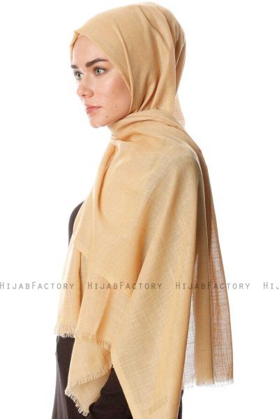 Selma - Light Gold Plain Color Hijab - Gülsoy