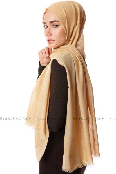 Selma - Light Gold Plain Color Hijab - Gülsoy