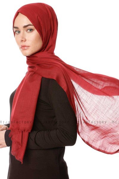 Selma - Dark Bordeaux Plain Color Hijab - Gülsoy