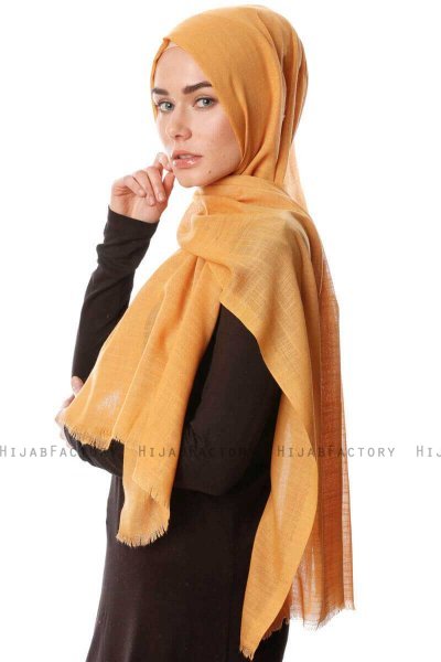 Selma - Dark Gold Plain Color Hijab - Gülsoy