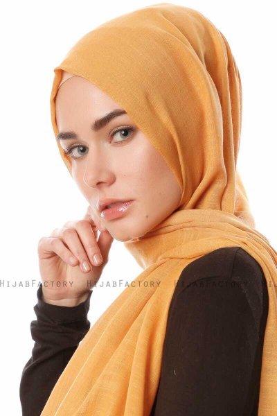 Selma - Dark Gold Plain Color Hijab - Gülsoy