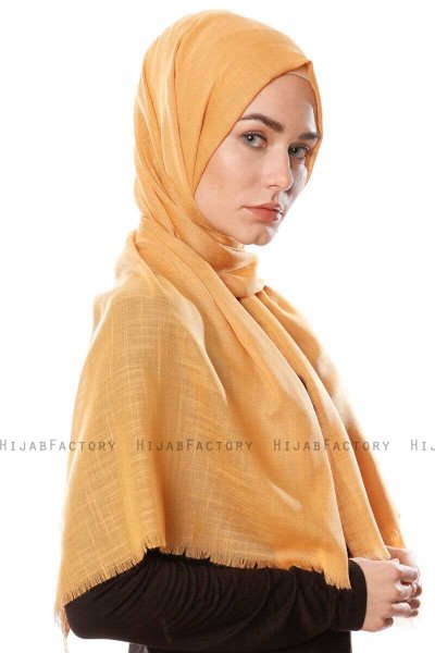 Selma - Dark Gold Plain Color Hijab - Gülsoy
