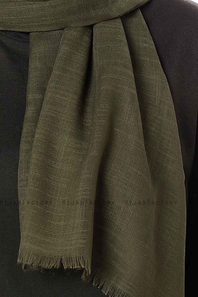Selma - Dark Green Plain Color Hijab - Gülsoy
