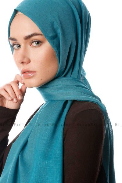 Selma - Petrol Green Plain Color Hijab - Gülsoy