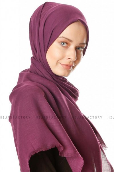 Selma - Plum Plain Color Hijab - Gülsoy