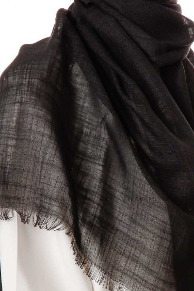 Selma - Black Plain Color Hijab - Gülsoy