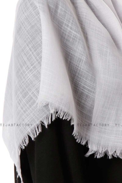 Selma - White Plain Color Hijab - Gülsoy