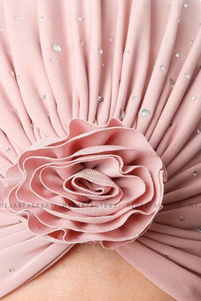 Shereen - Dusty Pink Crepe Chiffon Turban - Sehr-i Sal