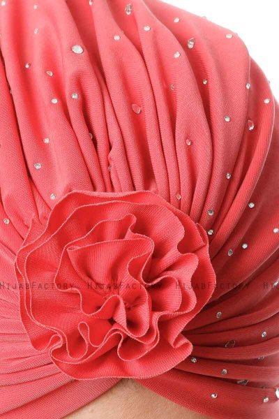 Shereen - Raspberry Crepe Chiffon Turban - Sehr-i Sal