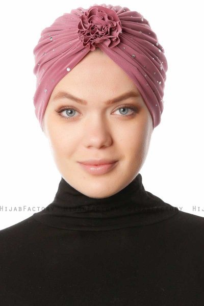 Shereen - Dark Pink Crepe Chiffon Turban - Sehr-i Sal