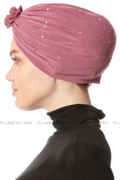 Shereen - Dark Pink Crepe Chiffon Turban - Sehr-i Sal
