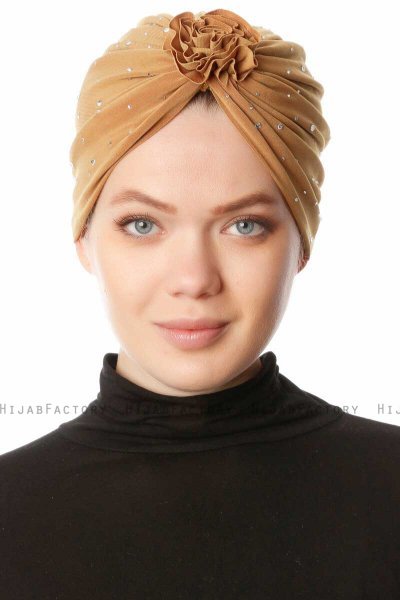 Shereen - Mustard Crepe Chiffon Turban - Sehr-i Sal