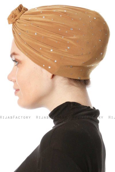 Shereen - Mustard Crepe Chiffon Turban - Sehr-i Sal