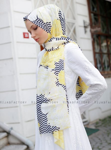 Yumna - Yellow Patterned Hijab