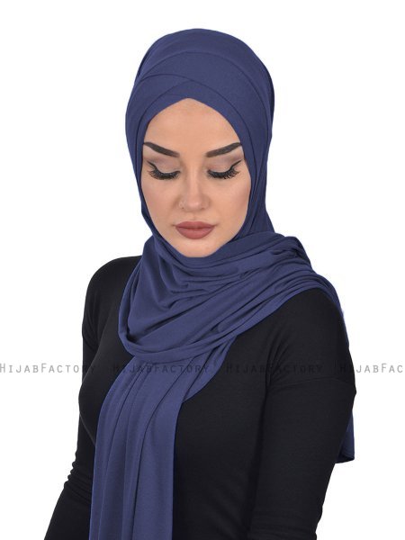 Sofia - Navy Blue Practical Cotton Hijab
