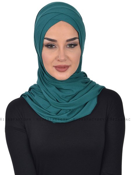 Sofia - Dark Green Practical Cotton Hijab