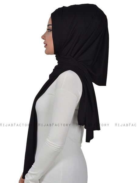 Sofia - Black Practical Cotton Hijab