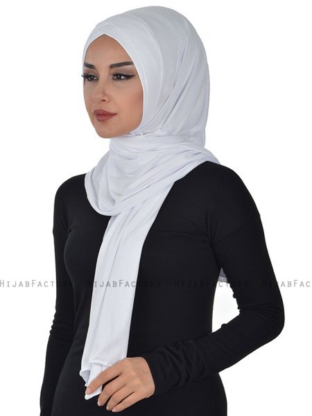 Sofia - White Practical Cotton Hijab
