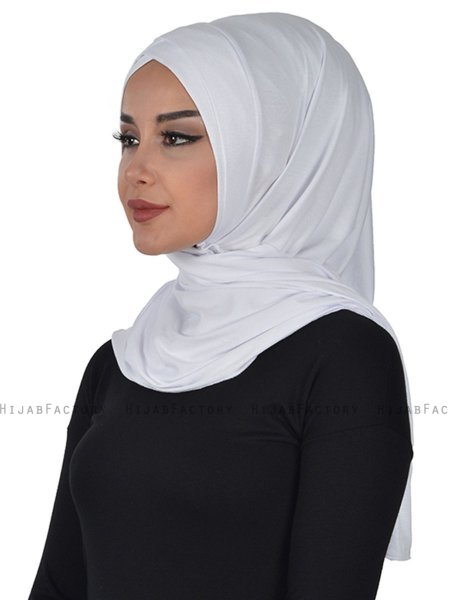 Sofia - White Practical Cotton Hijab