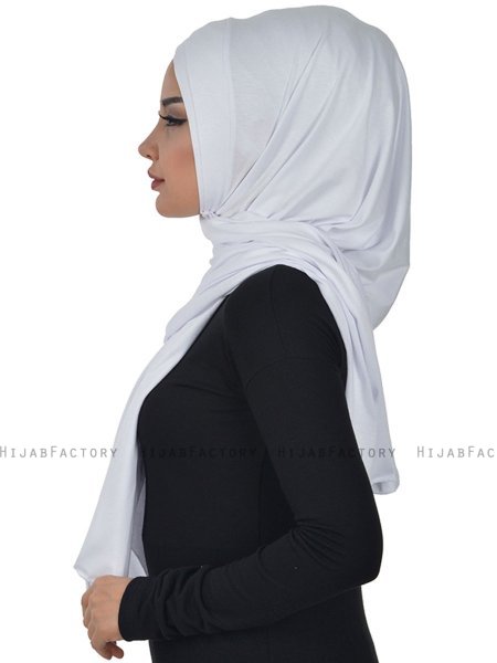 Sofia - White Practical Cotton Hijab