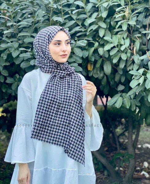 Soheila - Black & Brown Patterned Cotton Hijab