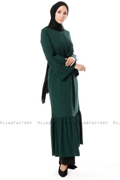 Soraya - Dark Green Abaya - Miss Cazibe