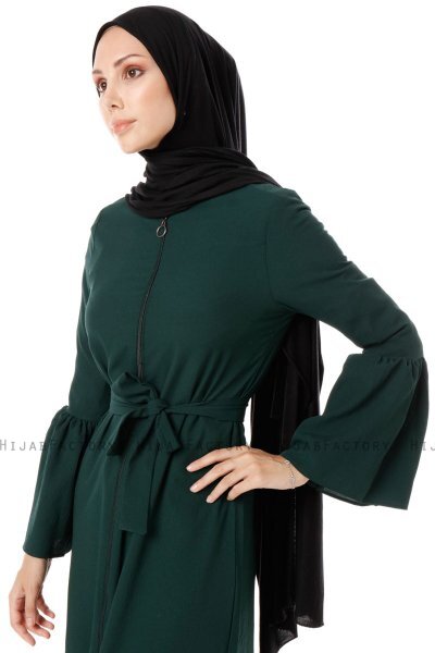 Soraya - Dark Green Abaya - Miss Cazibe