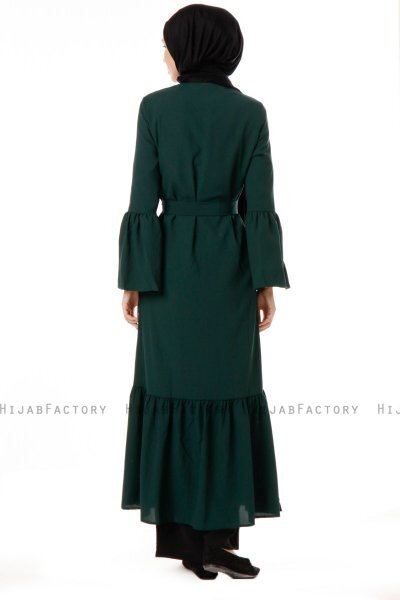 Soraya - Dark Green Abaya - Miss Cazibe