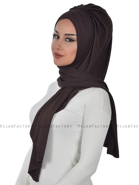 Tamara - Brown Practical Cotton Hijab