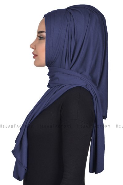 Tamara - Navy Blue Practical Cotton Hijab