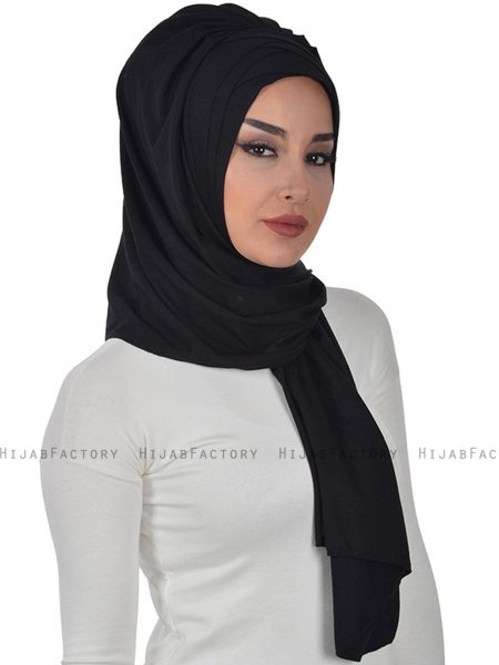 Tamara - Black Practical Cotton Hijab