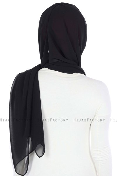 Vera - Bordeaux & Black Practical Chiffon Hijab