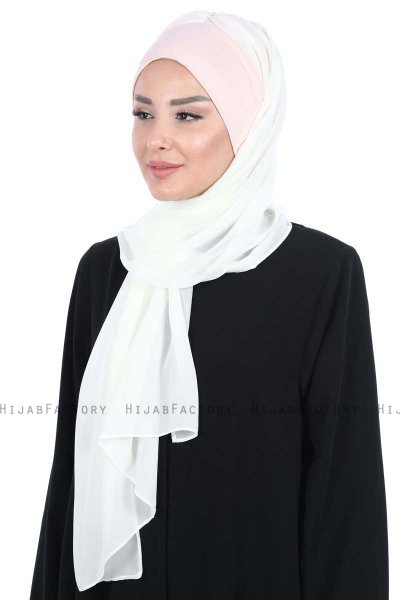 Vera - Dusty Pink & Creme Practical Chiffon Hijab