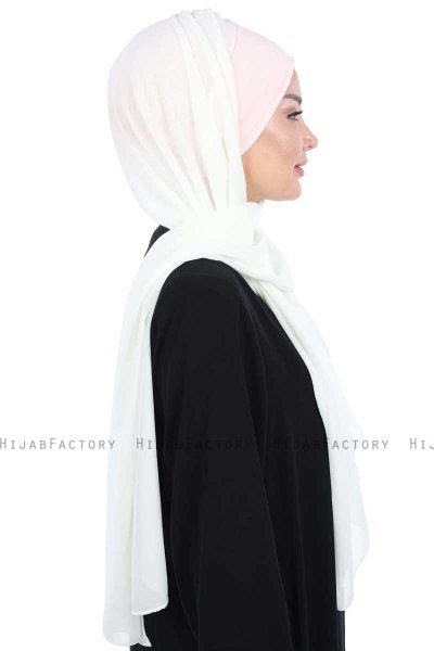 Vera - Dusty Pink & Creme Practical Chiffon Hijab