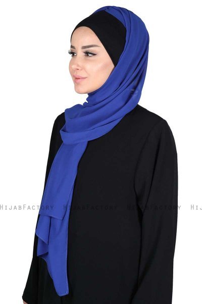 Vera - Black & Blue Practical Chiffon Hijab
