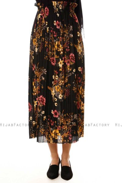 Yamina - Floral Black Skirt - Burun