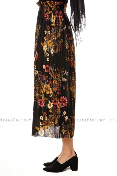 Yamina - Floral Black Skirt - Burun