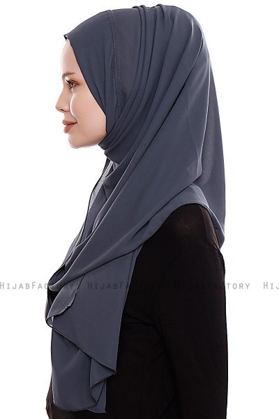 Yara - Anthracite Practical One Piece Crepe Hijab