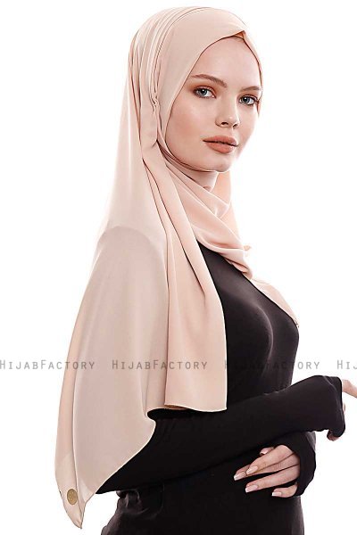 Yara - Beige Practical One Piece Crepe Hijab