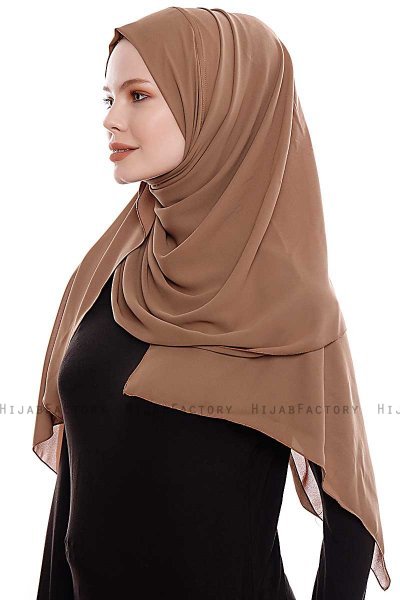 Yara - Brown Practical One Piece Crepe Hijab