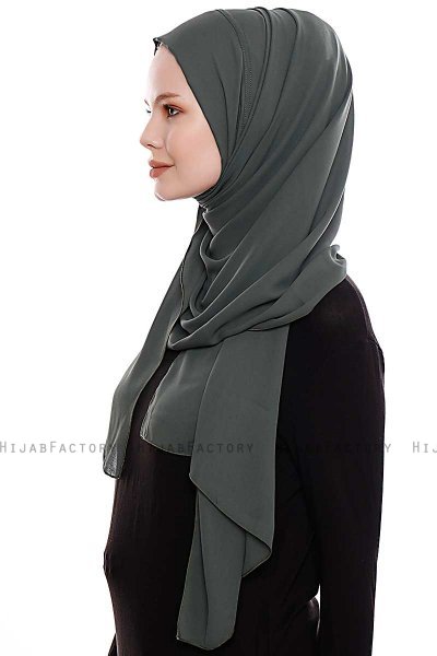 Yara - Khaki Practical One Piece Crepe Hijab