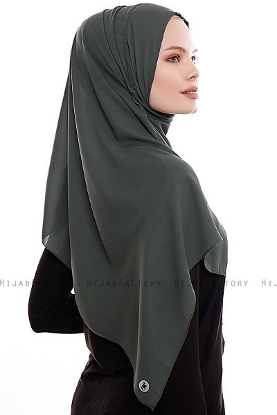 Yara - Khaki Practical One Piece Crepe Hijab